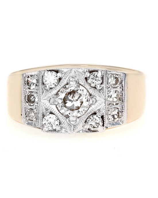 Gentlemans Square Top Diamond Ring